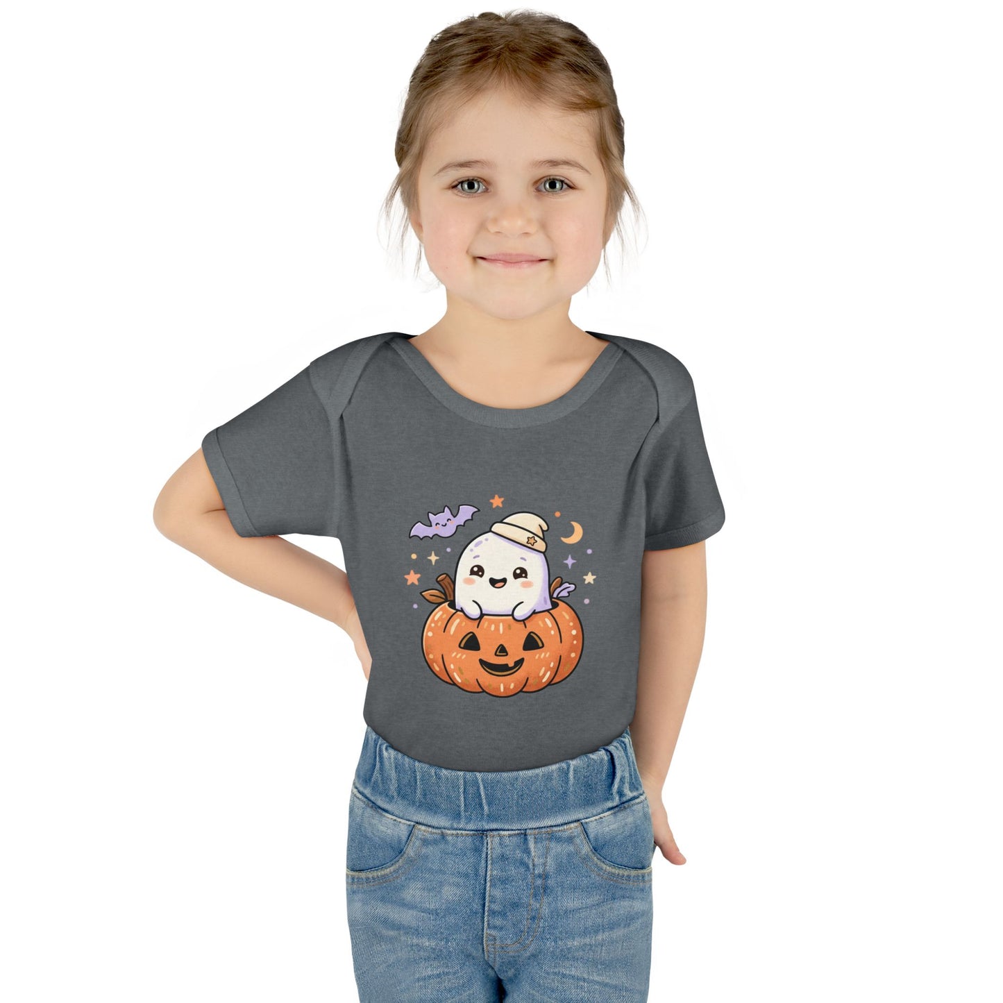 Halloween Baby Bodysuit — Cute Ghost in Pumpkin Infant Onesie