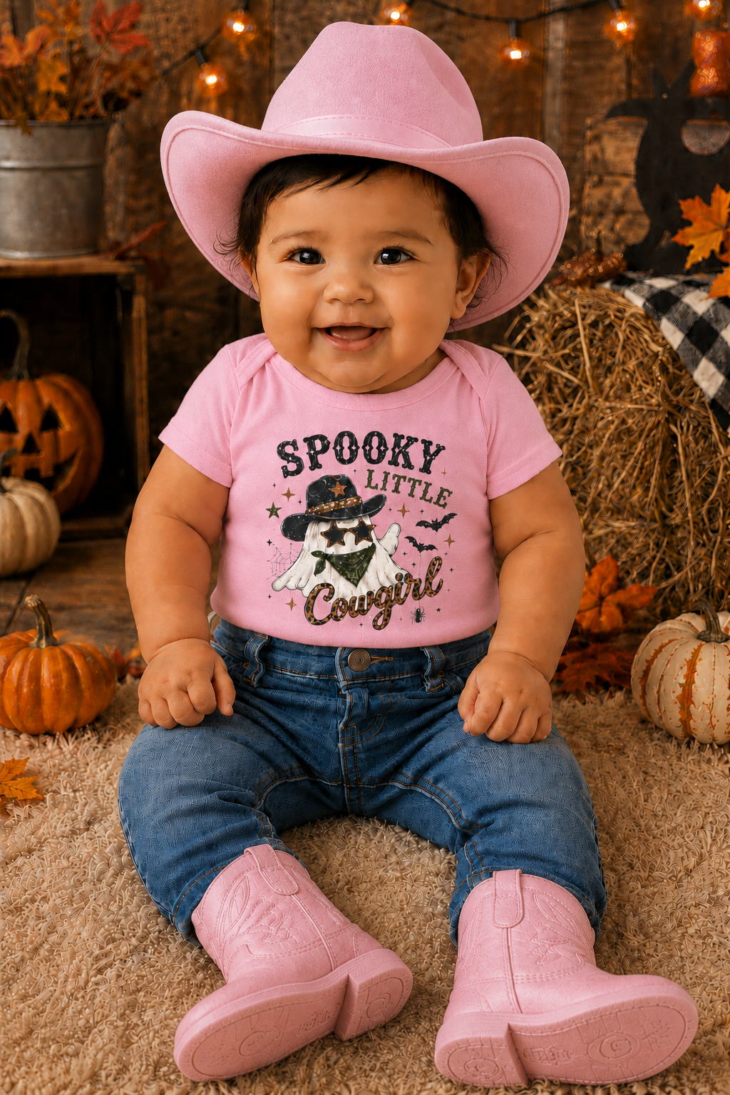 Spooky Little Cowgirl Western Halloween Baby Bodysuit
