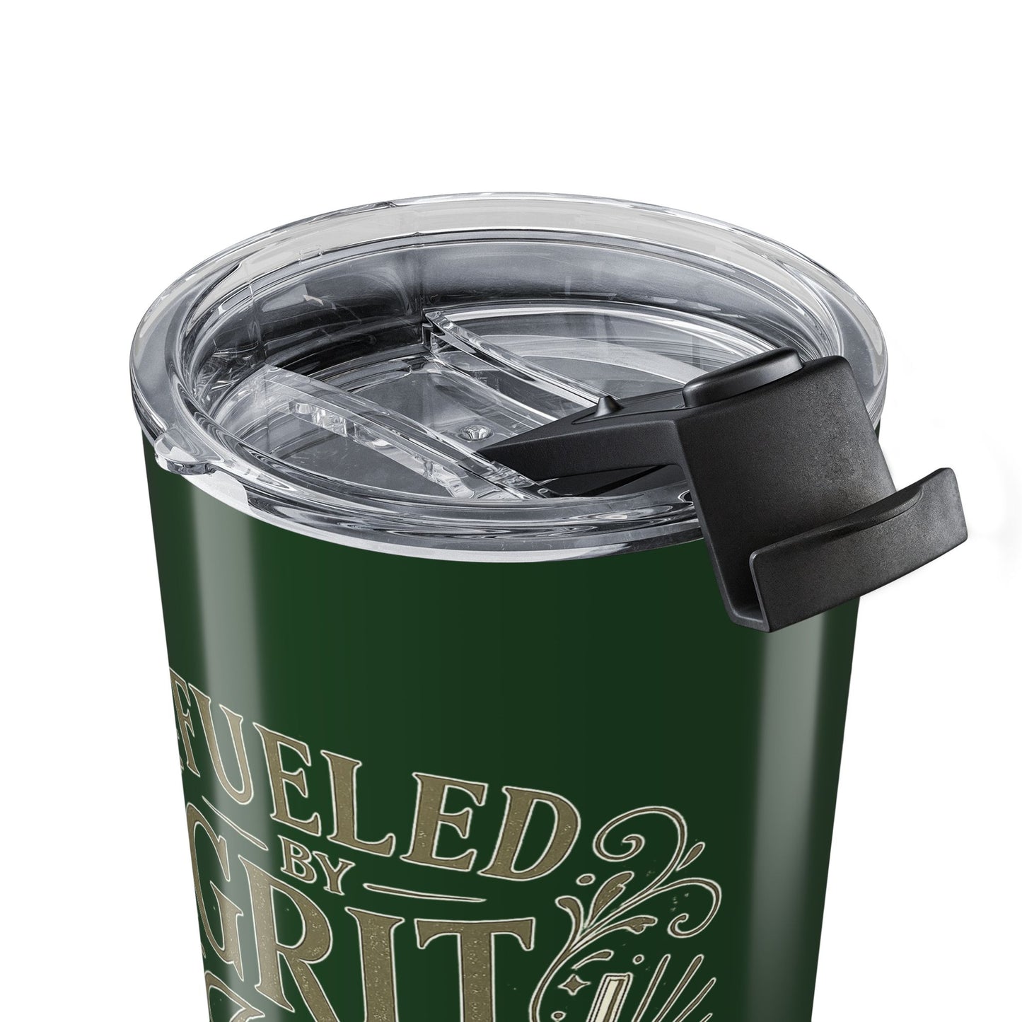 Fueled by Grit & Iced Coffee Tumbler-Forest Green