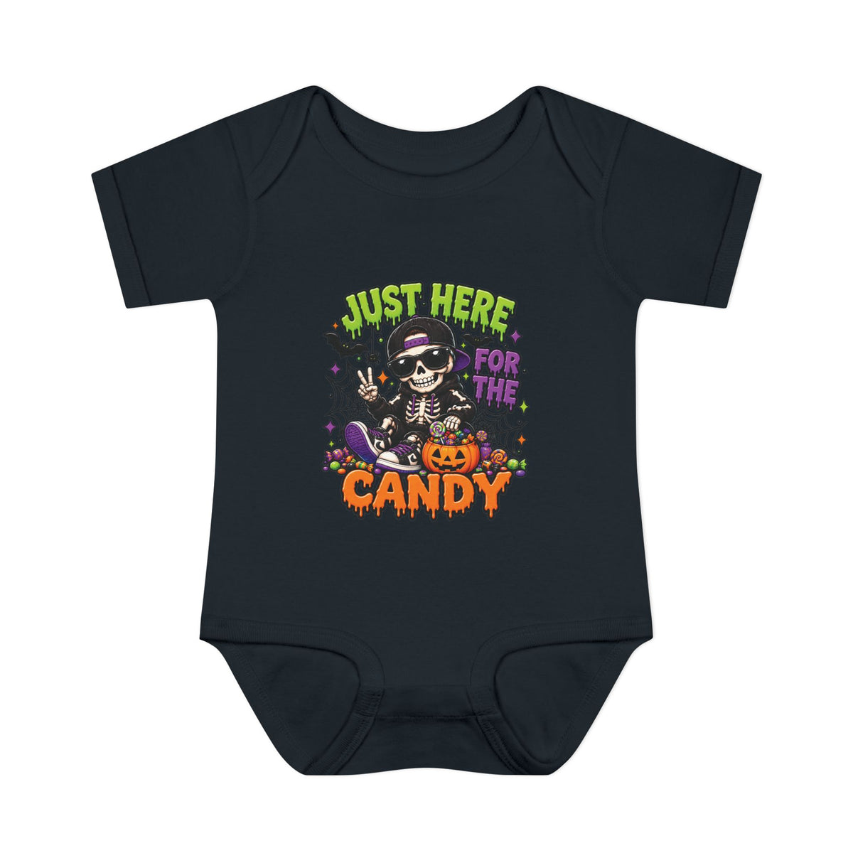 Infant Bodysuit / Just Here for the Candy Halloween Baby Onesie