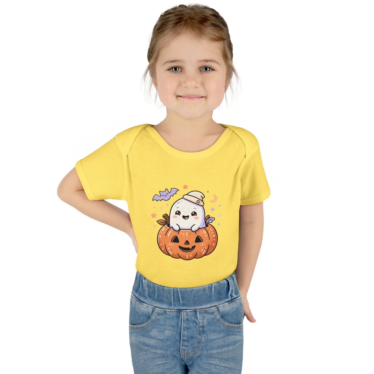 Halloween Baby Bodysuit — Cute Ghost in Pumpkin Infant Onesie