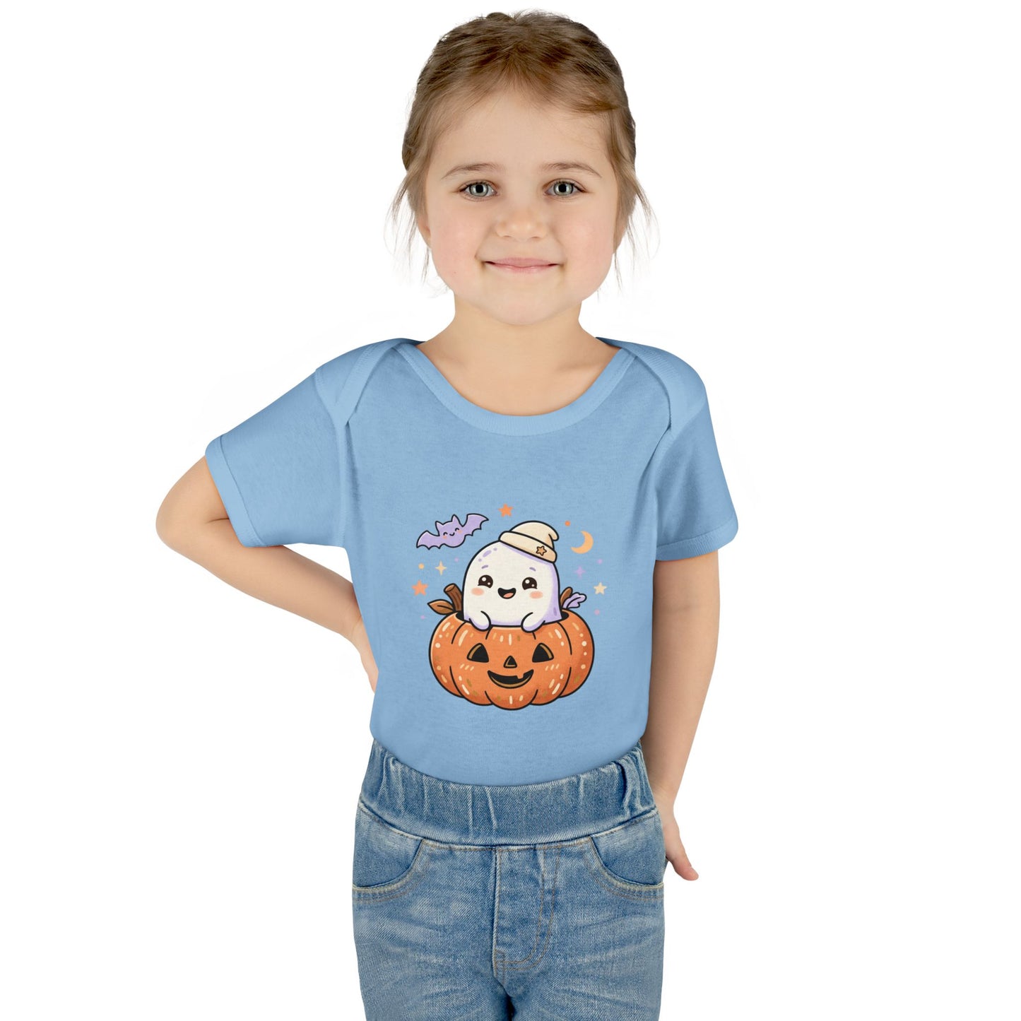 Halloween Baby Bodysuit — Cute Ghost in Pumpkin Infant Onesie