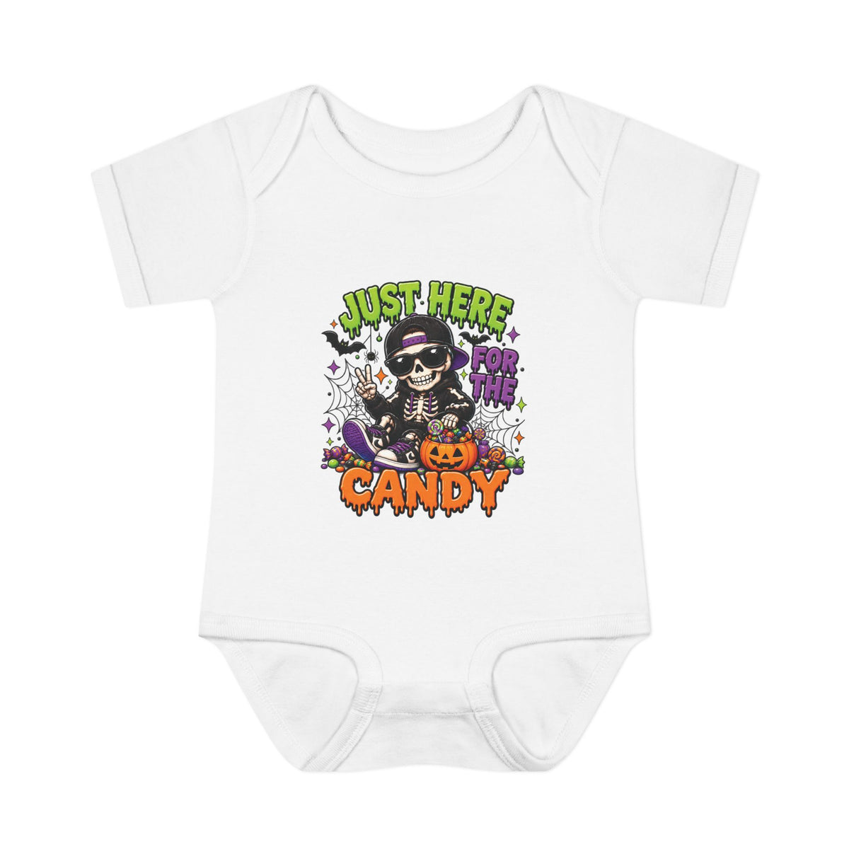 Infant Bodysuit / Just Here for the Candy Halloween Baby Onesie