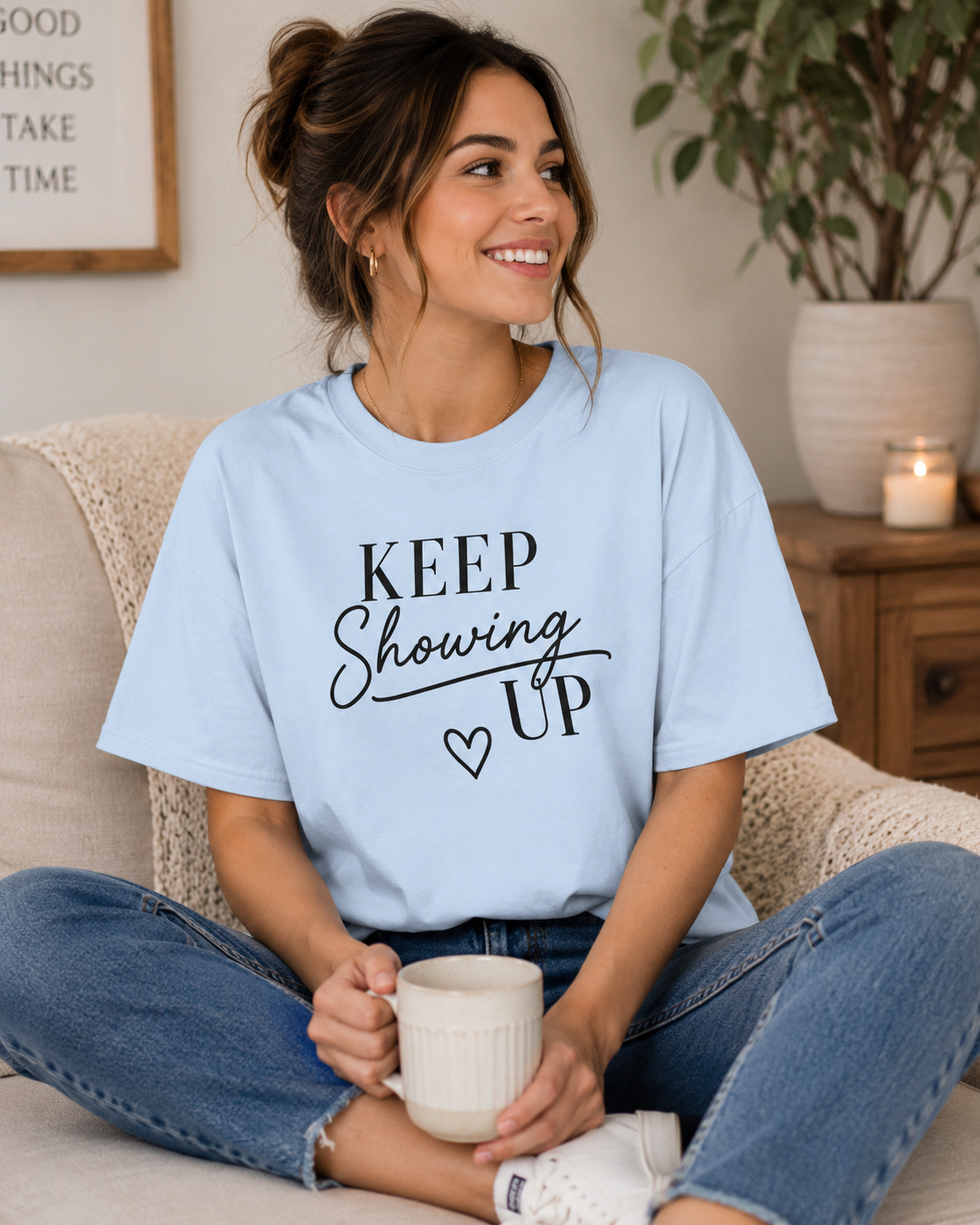 Keep Showing Up Graphic Tee | Motivational Inspirational Shirt | Women's Encouragement Tee