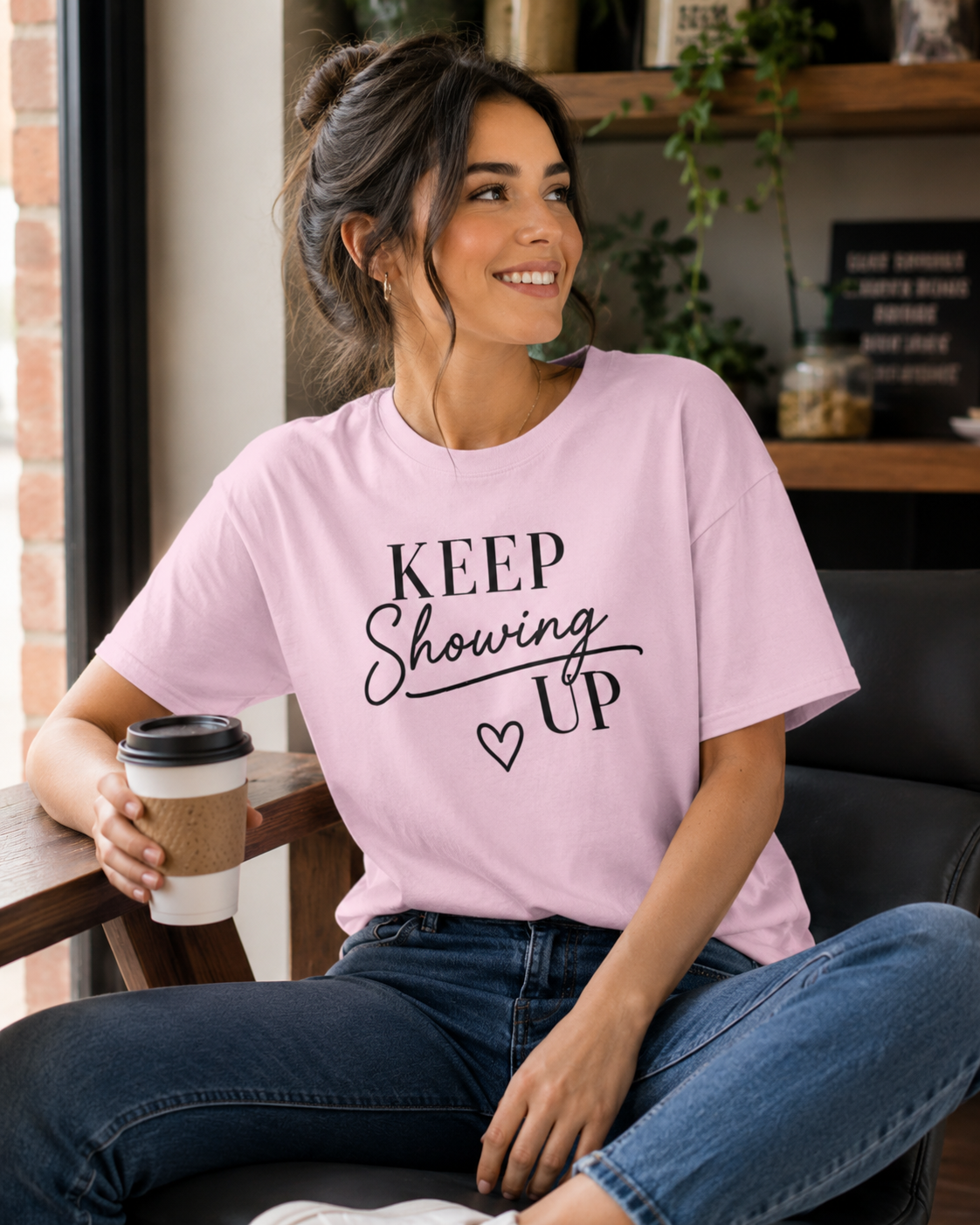 Keep Showing Up Graphic Tee | Motivational Inspirational Shirt | Women's Encouragement Tee