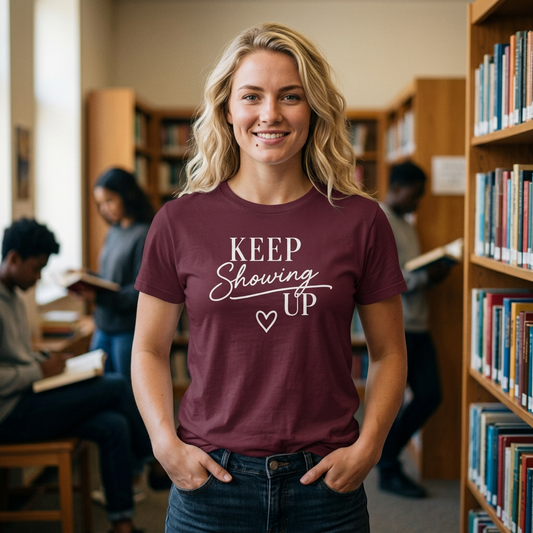 Keep Showing Up Graphic Tee | Motivational Inspirational Shirt | Women's Encouragement Tee