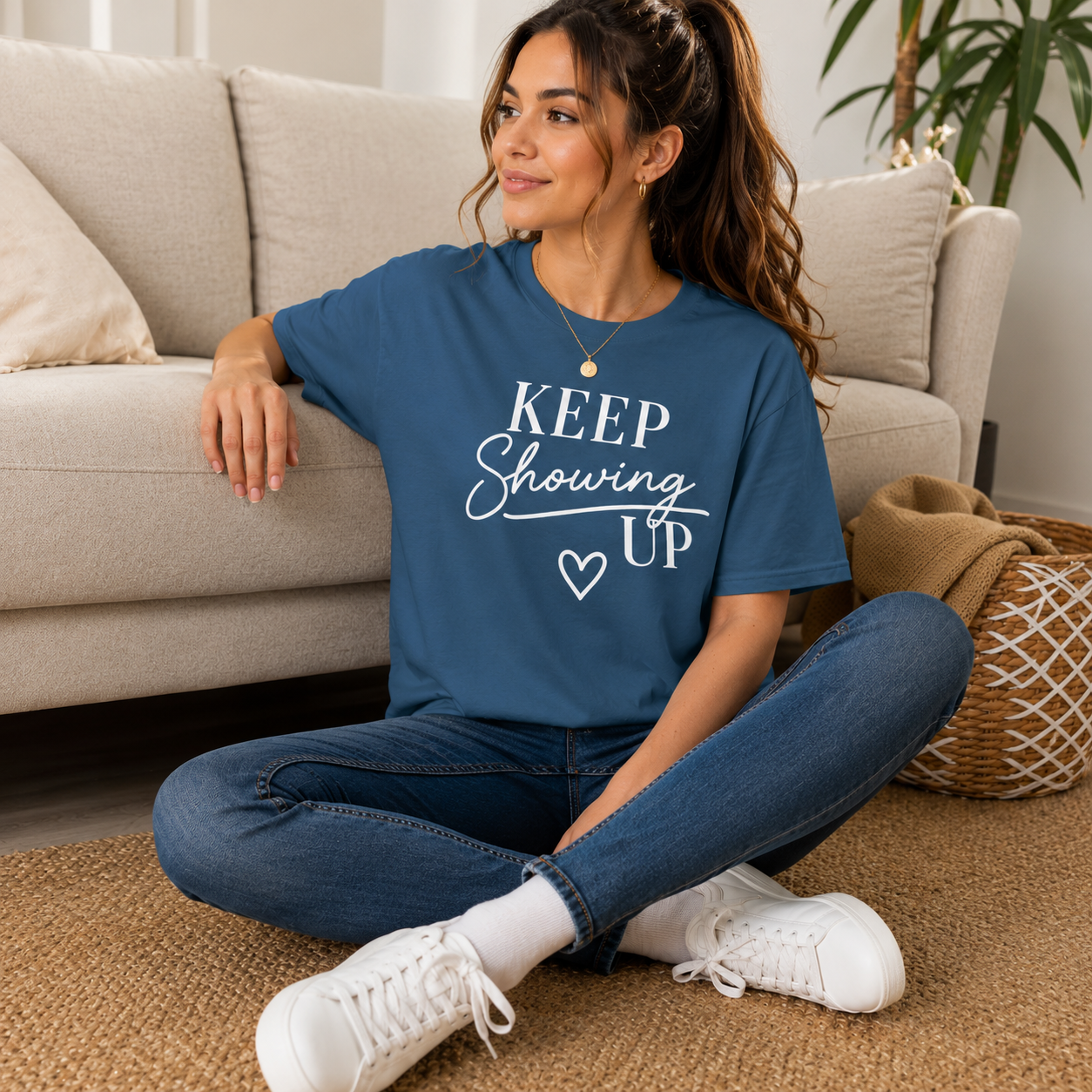 Keep Showing Up Graphic Tee | Motivational Inspirational Shirt | Women's Encouragement Tee