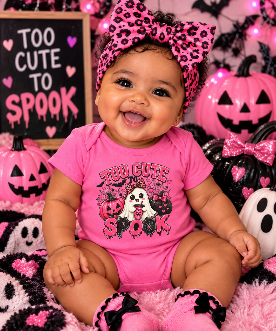 Infant Bodysuit - Too Cute to Spook Halloween Baby Onesie