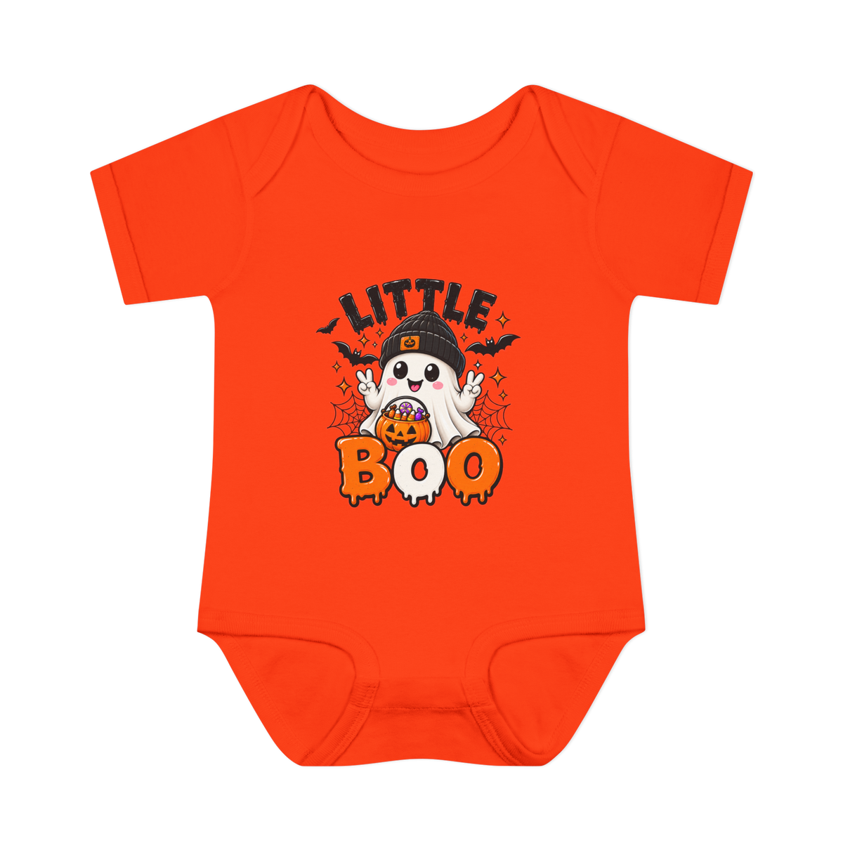 Baby Bodysuit — "Little Boo" Cute Halloween Ghost Onesie