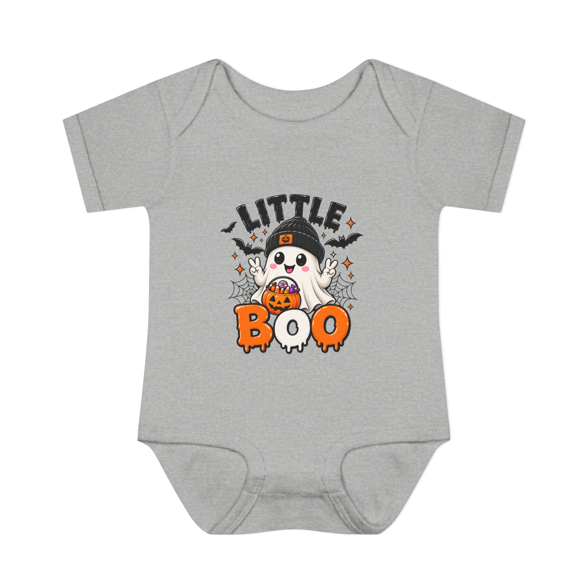 Baby Bodysuit — "Little Boo" Cute Halloween Ghost Onesie