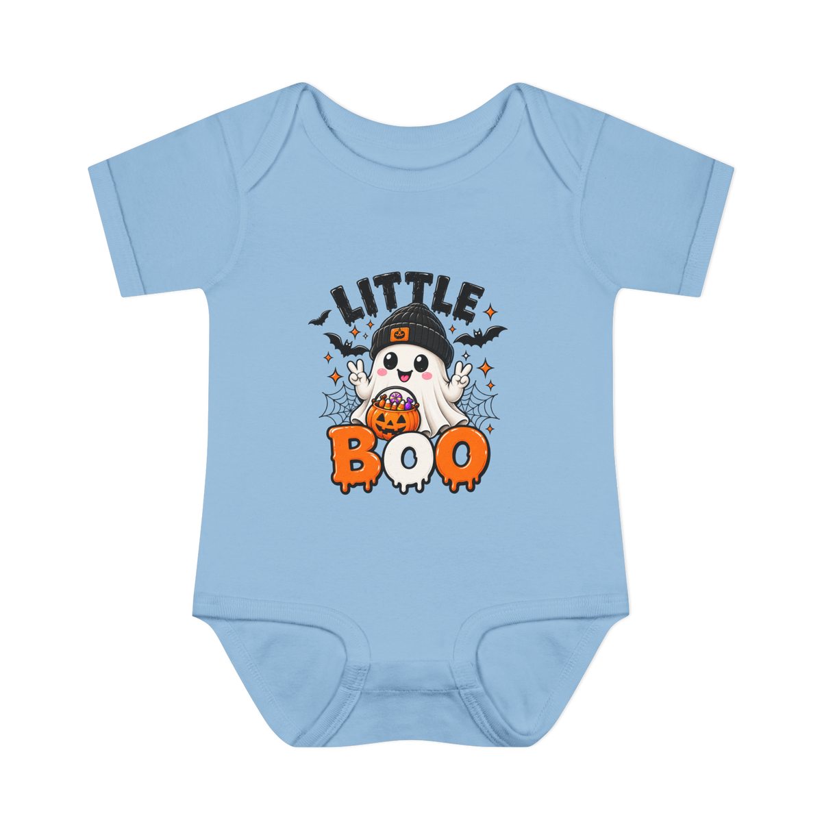 Baby Bodysuit — "Little Boo" Cute Halloween Ghost Onesie