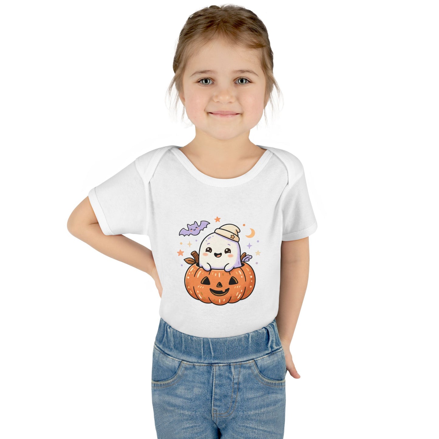 Halloween Baby Bodysuit — Cute Ghost in Pumpkin Infant Onesie