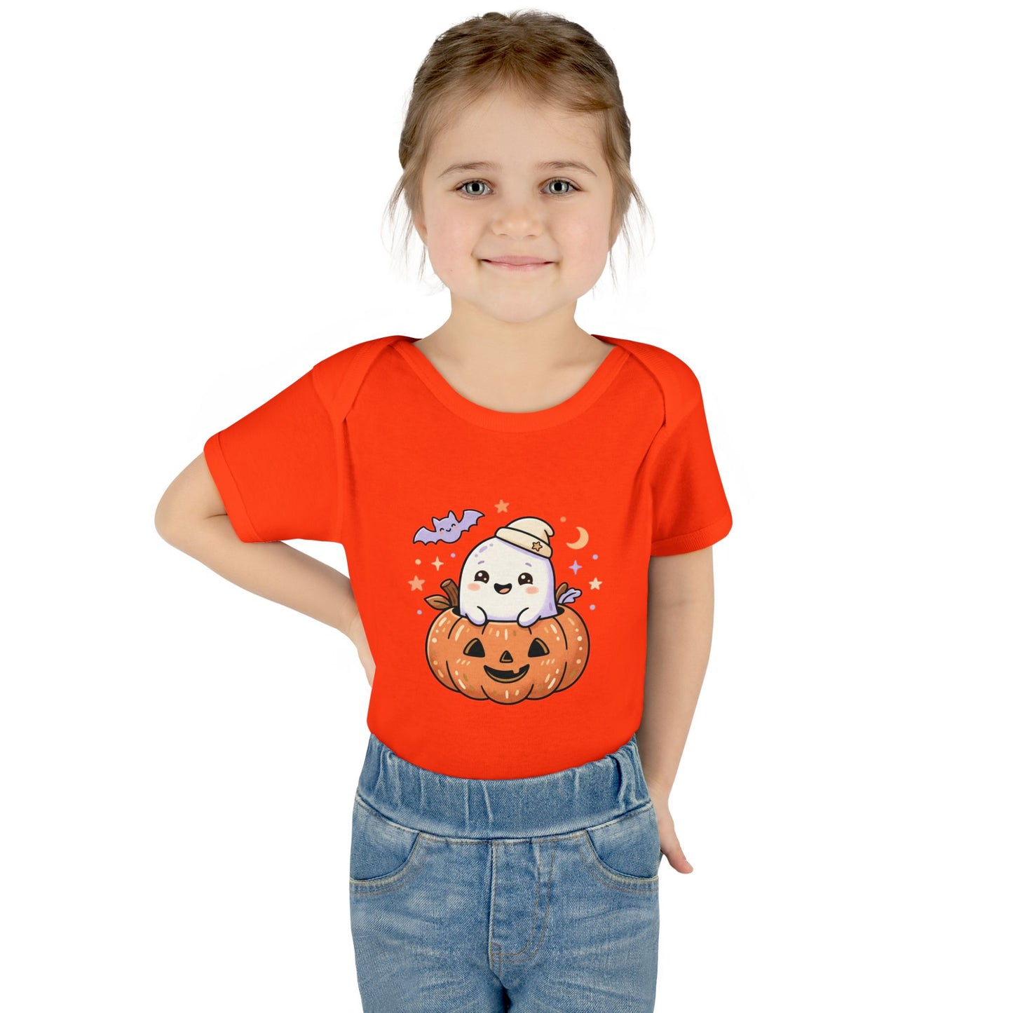 Halloween Baby Bodysuit — Cute Ghost in Pumpkin Infant Onesie