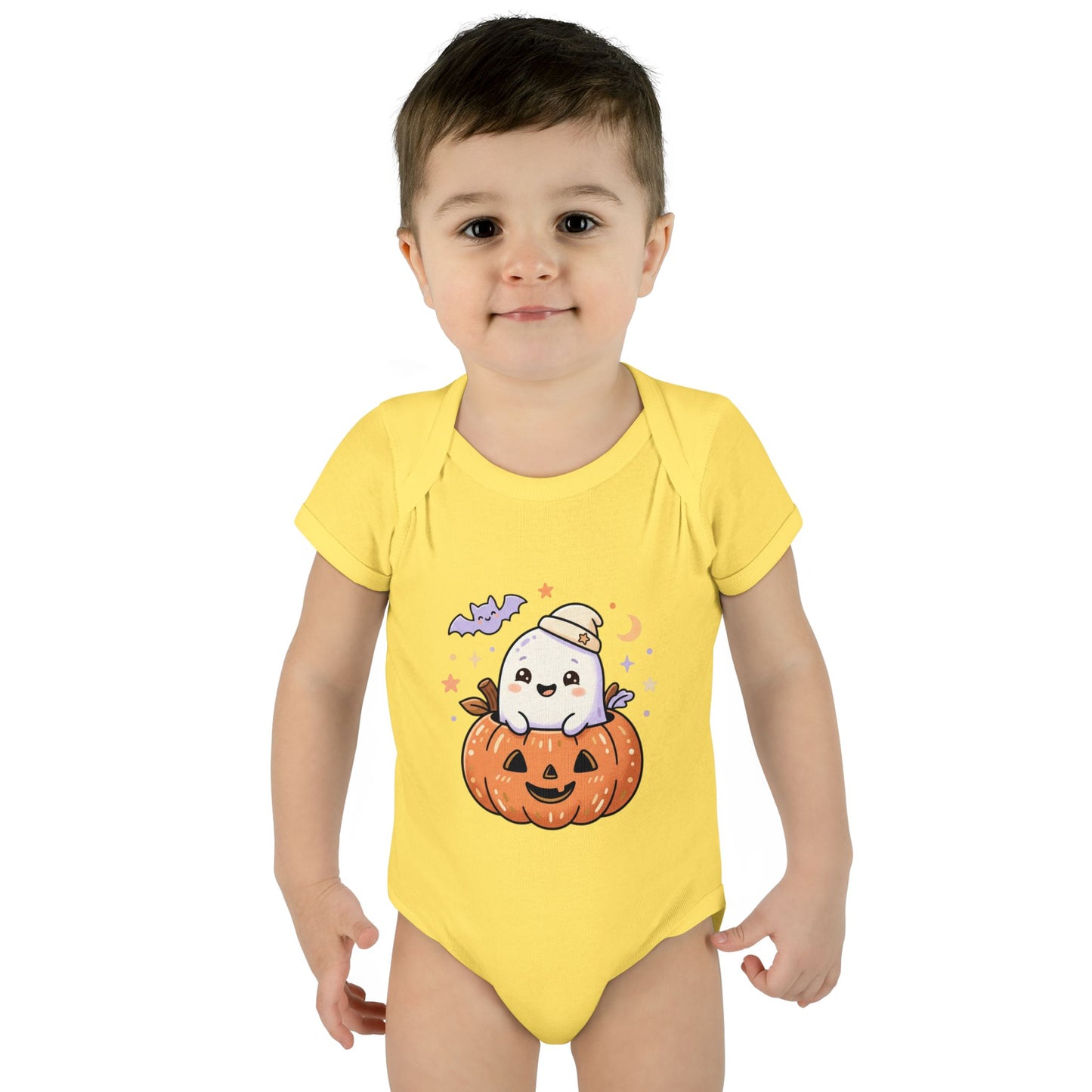 Halloween Baby Bodysuit — Cute Ghost in Pumpkin Infant Onesie