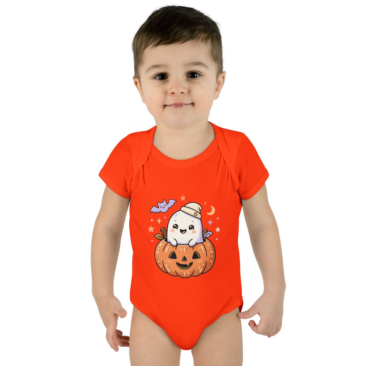 Halloween Baby Bodysuit — Cute Ghost in Pumpkin Infant Onesie