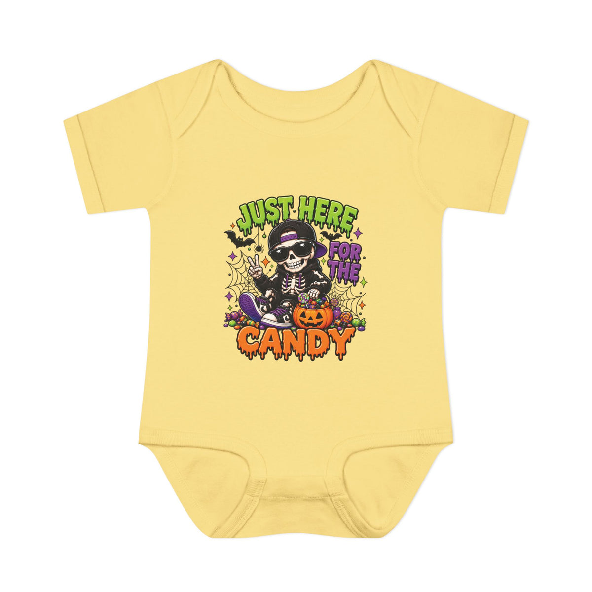 Infant Bodysuit / Just Here for the Candy Halloween Baby Onesie