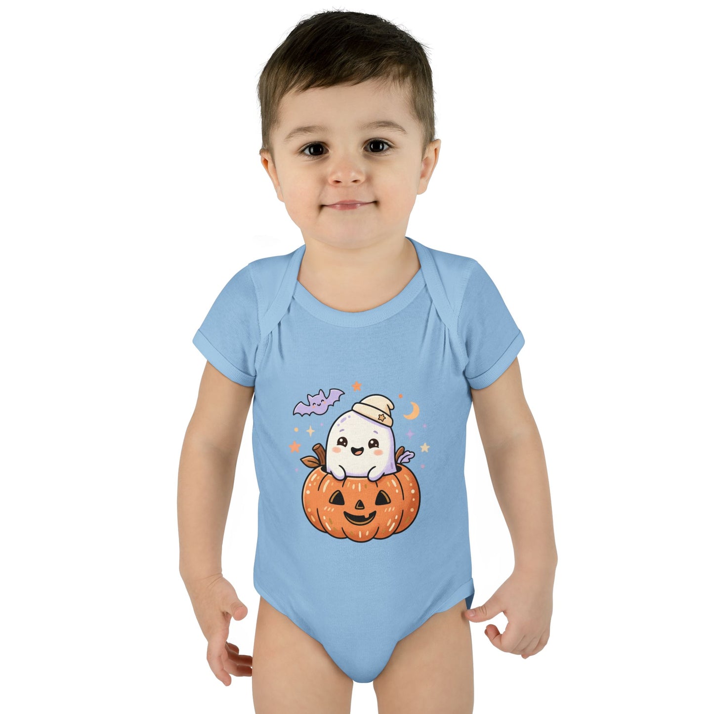 Halloween Baby Bodysuit — Cute Ghost in Pumpkin Infant Onesie