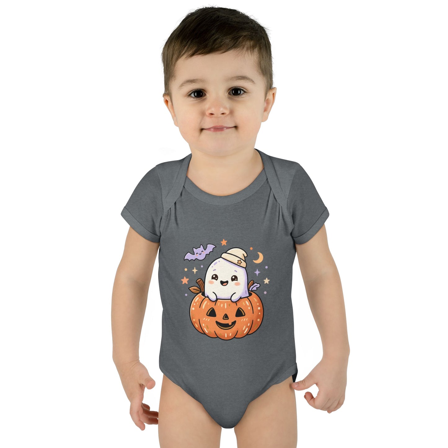 Halloween Baby Bodysuit — Cute Ghost in Pumpkin Infant Onesie