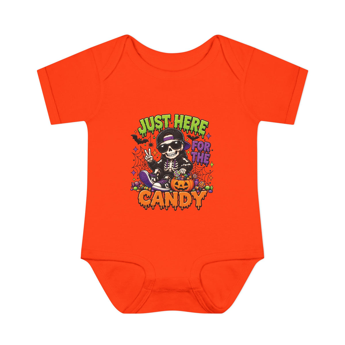 Infant Bodysuit / Just Here for the Candy Halloween Baby Onesie