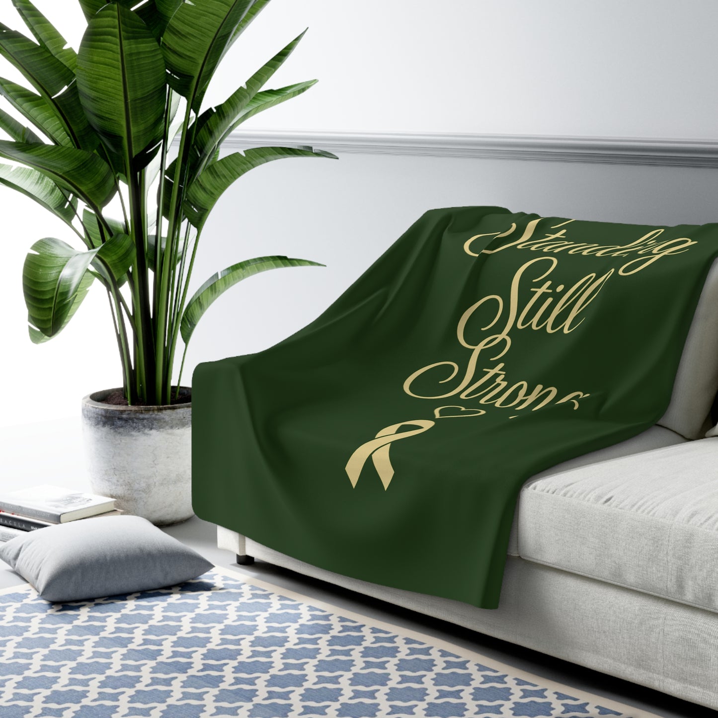 Still Standing Still Strong Sherpa Blanket — Inspirational Cancer Awareness Throw